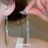 Wind Shining Diamond Fringed Pearl Stud Earrings Light Luxury High-end Temperament Earrings Niche Design Earrings Women