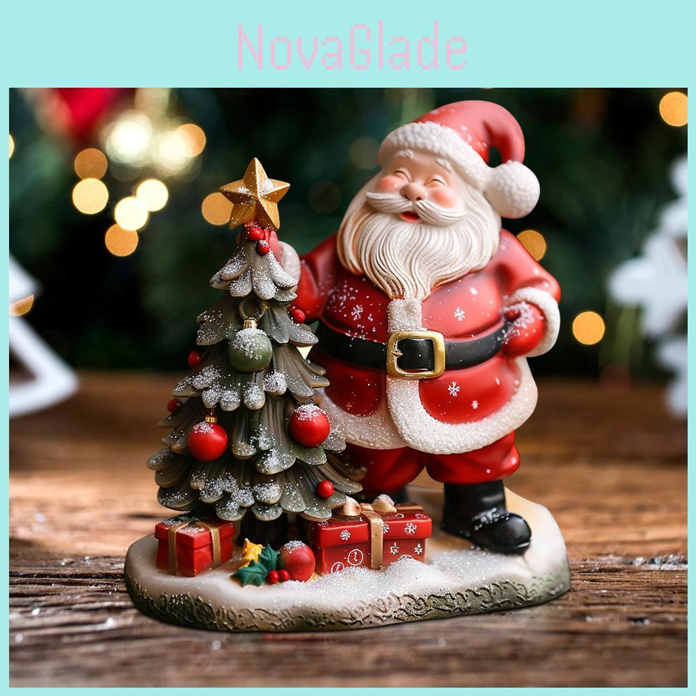 Halloween Resin Figurine Santa Claus And Christmas Tree Home Decor Gift For Holiday Festivities