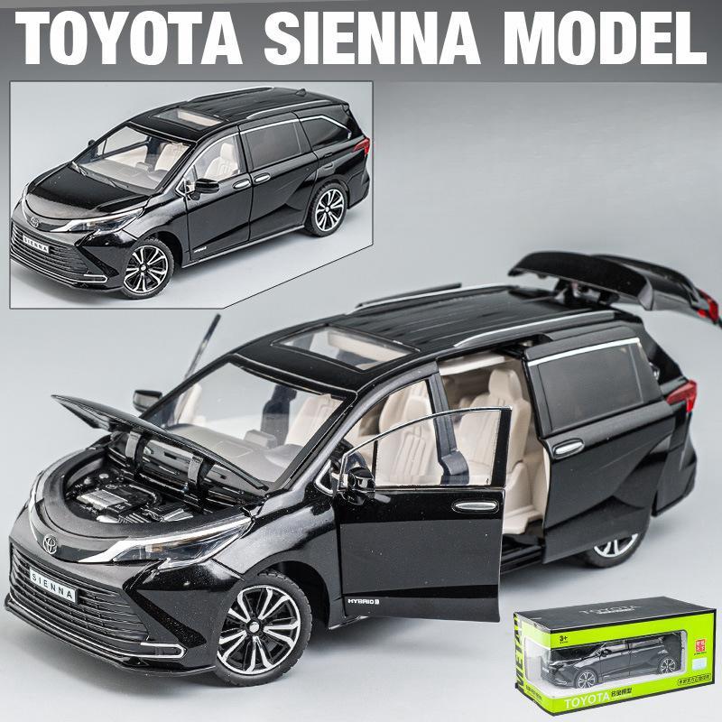 1/24 TOYOTA SIENNA MPV Furgone Giocattolo Diecast Modello Auto Giocattolo Miniatura Pull Back Suono & Luce Porte Apribili Collezionismo Regalo per Ragazzo Bambino