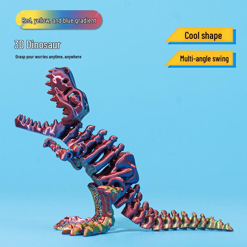 3D Printed Silk Gradient T-Rex Skull Egg Toy for Kids Home Decor