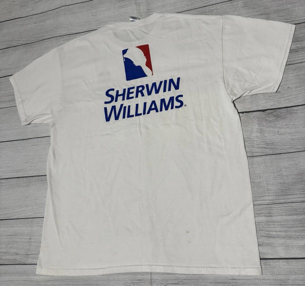 Sherwin Williams Vintage Jerzees T Shirt Mens XL Heawy Cotton Big Logo Paint Tee
