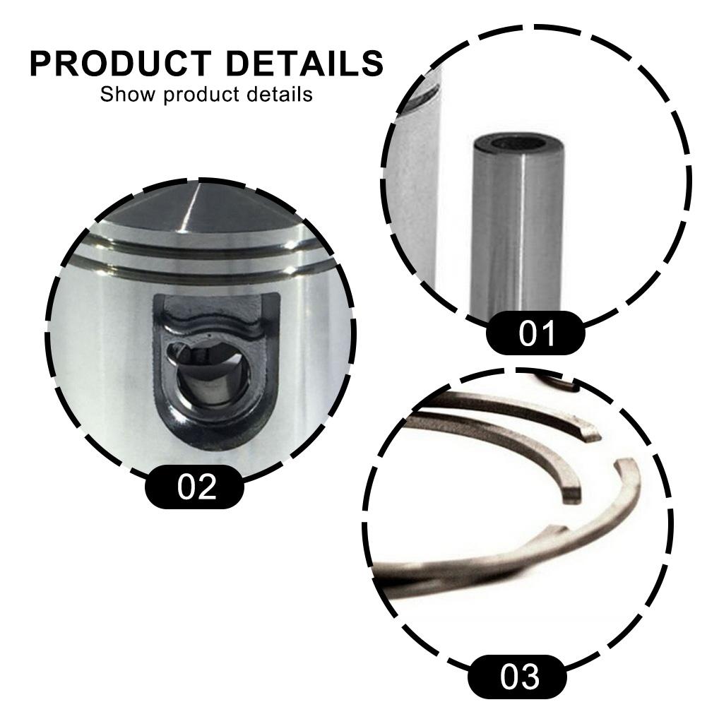 For Engine Repair 56MM Piston Kit Easy Install Piston Parts Power Tool Part 56MM Precision Fit Metal Construction
