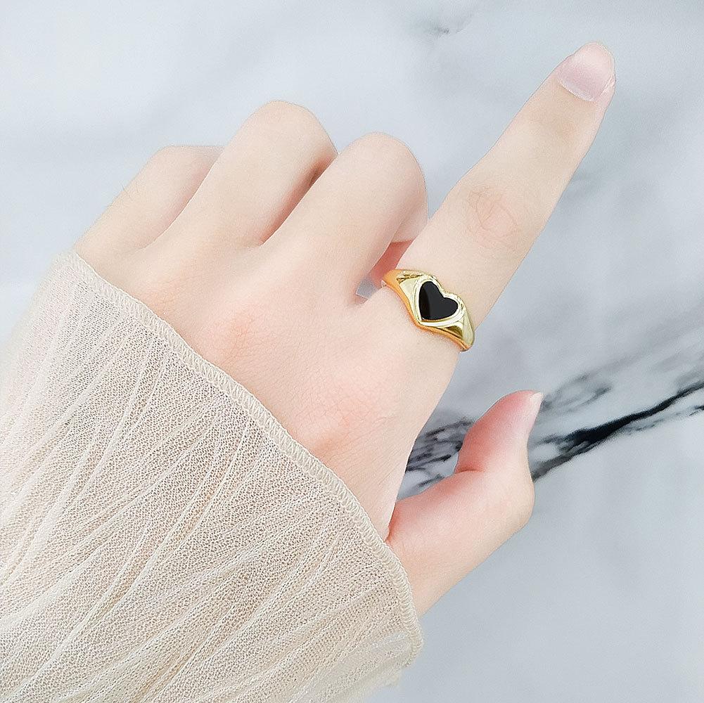 Ring Unique and Personalized Personalised Minimalist Love Heart Ring Female Sweet Cool Cold Wind Peach Heart Open Index Finger Ring Do Old Jewellery