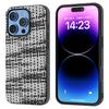 For iPhone 16 Pro Max Case Leather+PC+TPU Phone Cover Plaid Texture