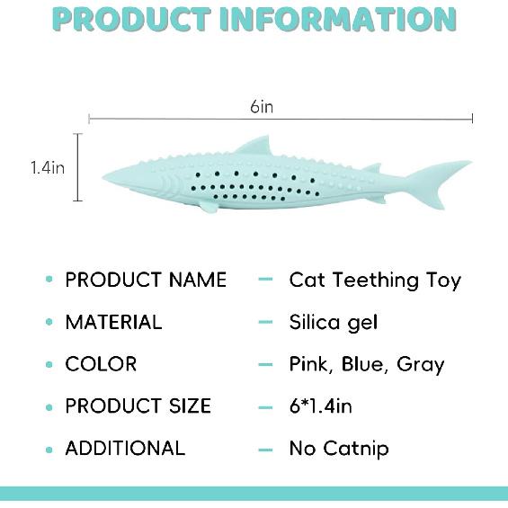 Cat Teething Toys, Fun Cat Fish Toy for Kittens Dental Care, Cat Treating Dispensing Toy No Catnip Included, Durable Cat Chew Toy (1 PCS), Green