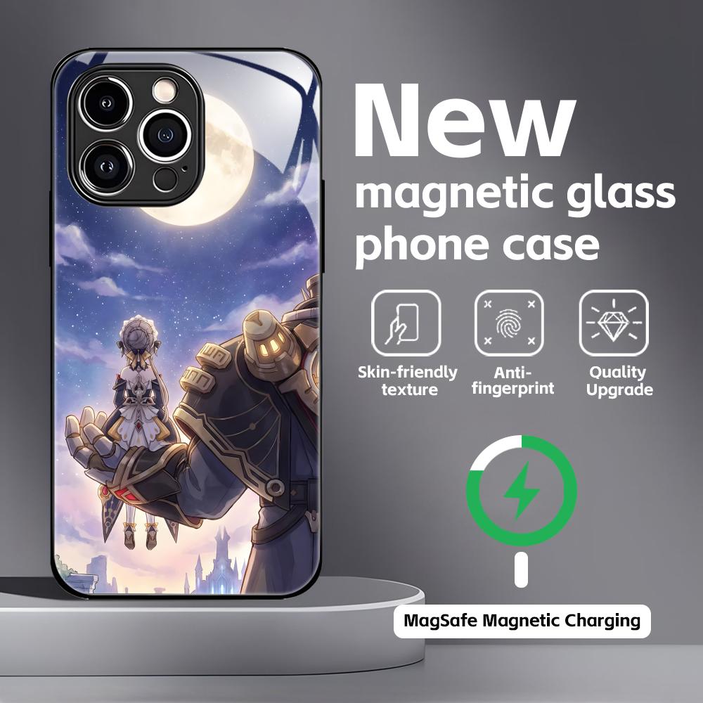 genshin impact Sandrone Phone Case For iPhone17 16 15 14 13 12 11 X XR XS 8 Plus Mini Pro Max Glass Magnetic Case
