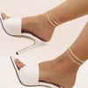 12pcs Gold/Silver Ankle Bracelets for Women Layered Waterproof 14k Cuban Link Chain Anklets Set Adjustable Dainty Summer Beach Gold Accessories Boho
