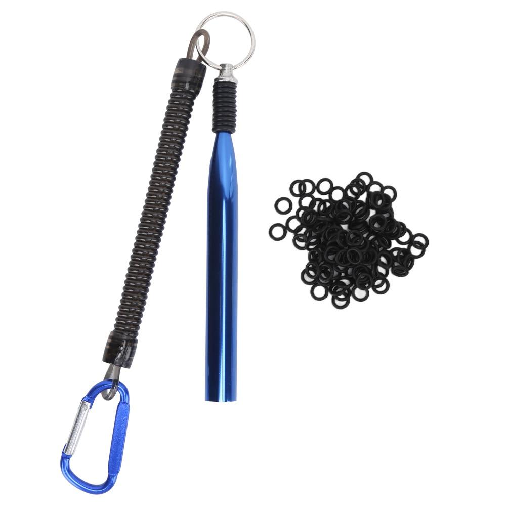 Durable Aluminium Alloy Soft Baits Tool 100 O Rings Multicolor Wacky Ring Tool Wacky Worm Kit Fishing