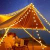 Solar-Powered LED G50 Round Bulb String Lights - Ideal for Camping & Yard Decor
