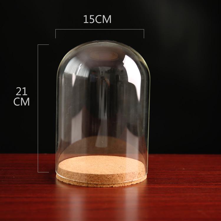 Dustproof Glass Cover for Preserved Flower Display, Clay Figures & Felt Dolls