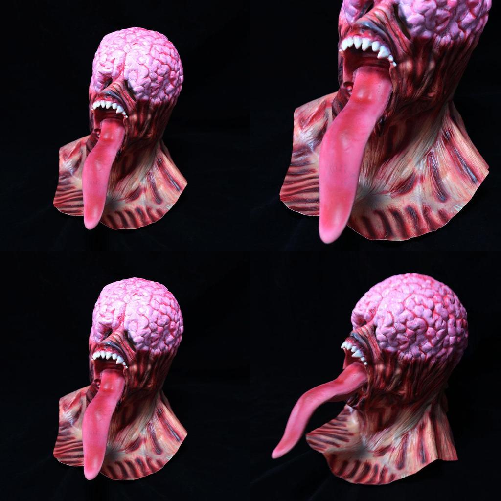 Latex Zombie Mask With Long Tongue For Halloween Cosplay Party Costume Accessory