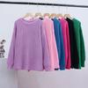 Women's Autumn Winter New Loose Crew Neck Solid Color Long Sleeve Lazy Style Knit Cardigan Coat
