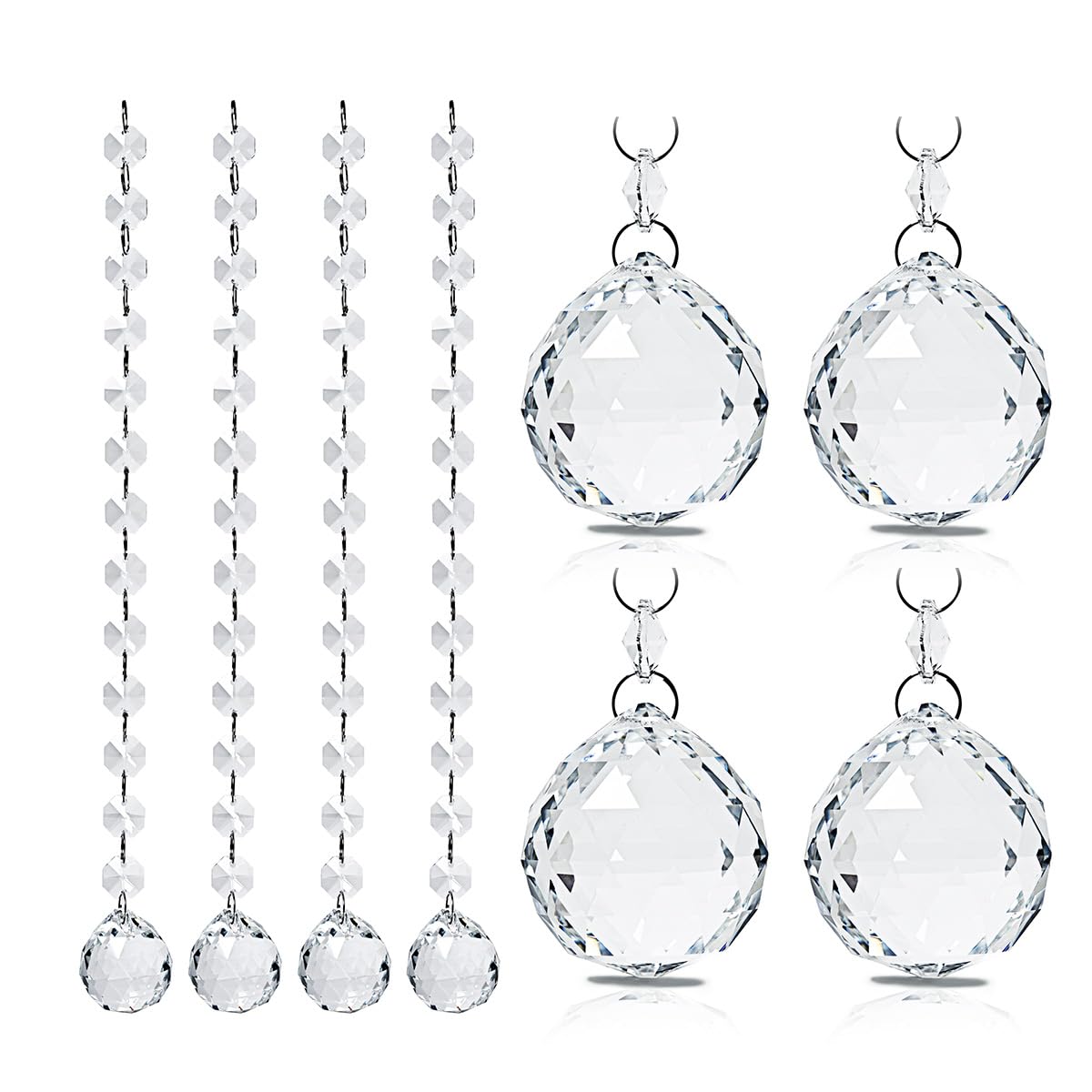 

SALUDABLE Suncatcher Crystal Ball Prism Suncatcher Parts (30mm, Set of 4)
