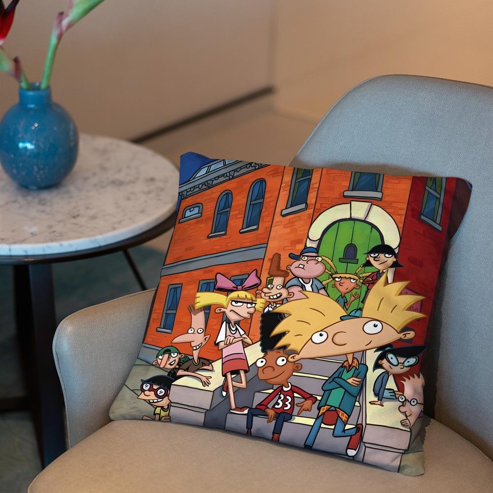 H-Hey ArnoldS Cushion Cover 2-in-1 Reversible Plush Pillow Cover | Car/Sofa/Bed | Perfect Gift