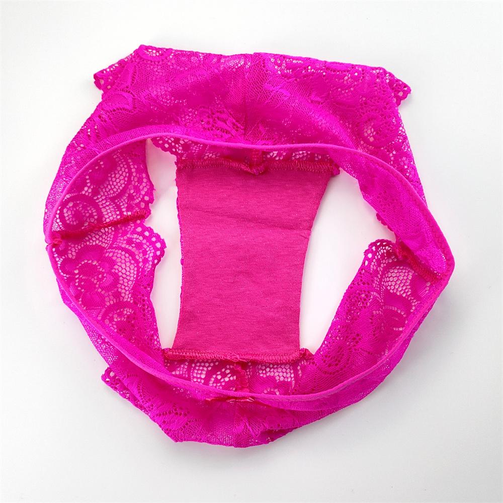 6Pcs/Pack Sexy Women Hollow Out Lace Briefs Lady Perspective Panties Underwear Plus Size M L XL XXL Bow Lingerie