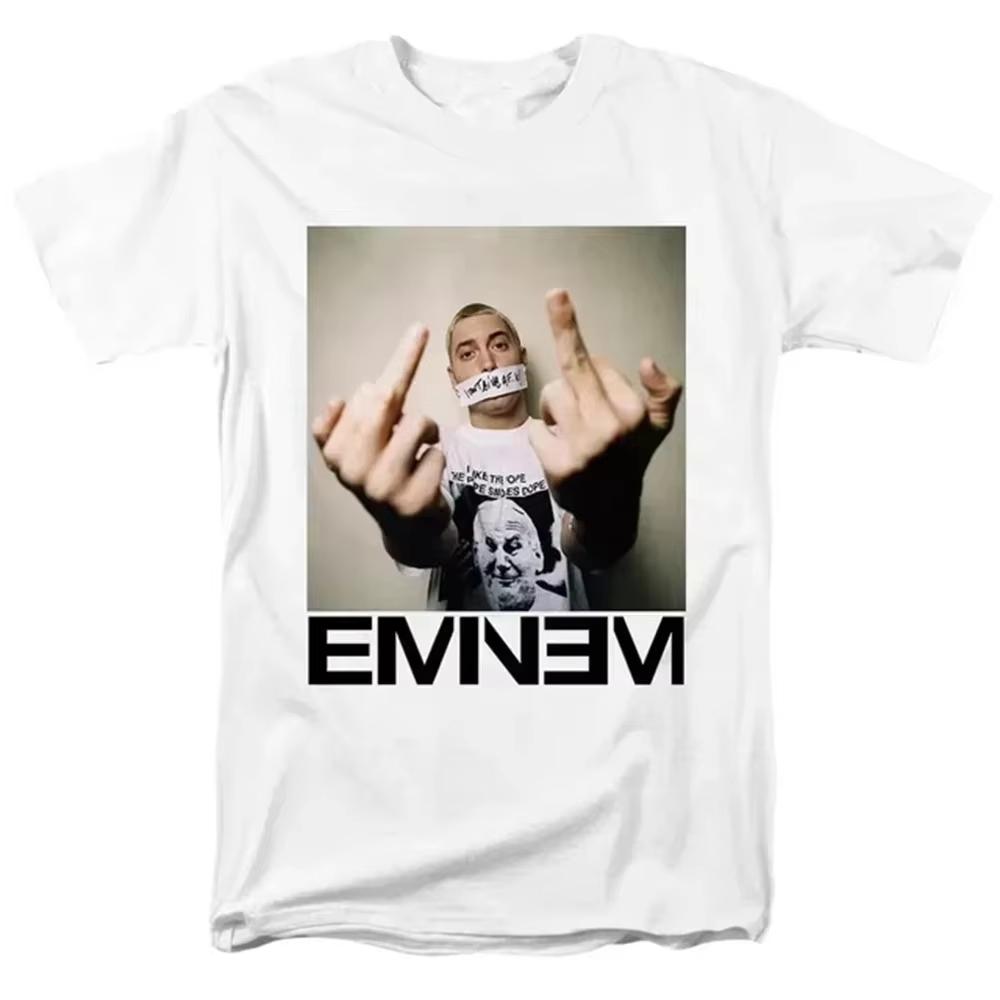 Rapper Eminem TShirt Men Women Fashion Tshirts Hip Hop Tops Tees Loose Rock Camisetas Boy Tees Summer New Unisex Short Sleeved