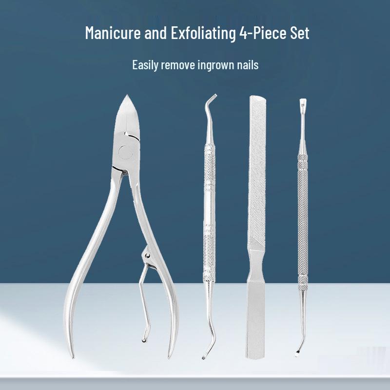 

4-Piece Stainless Steel Nail Clippers & Scissors Set for Manicure 8717