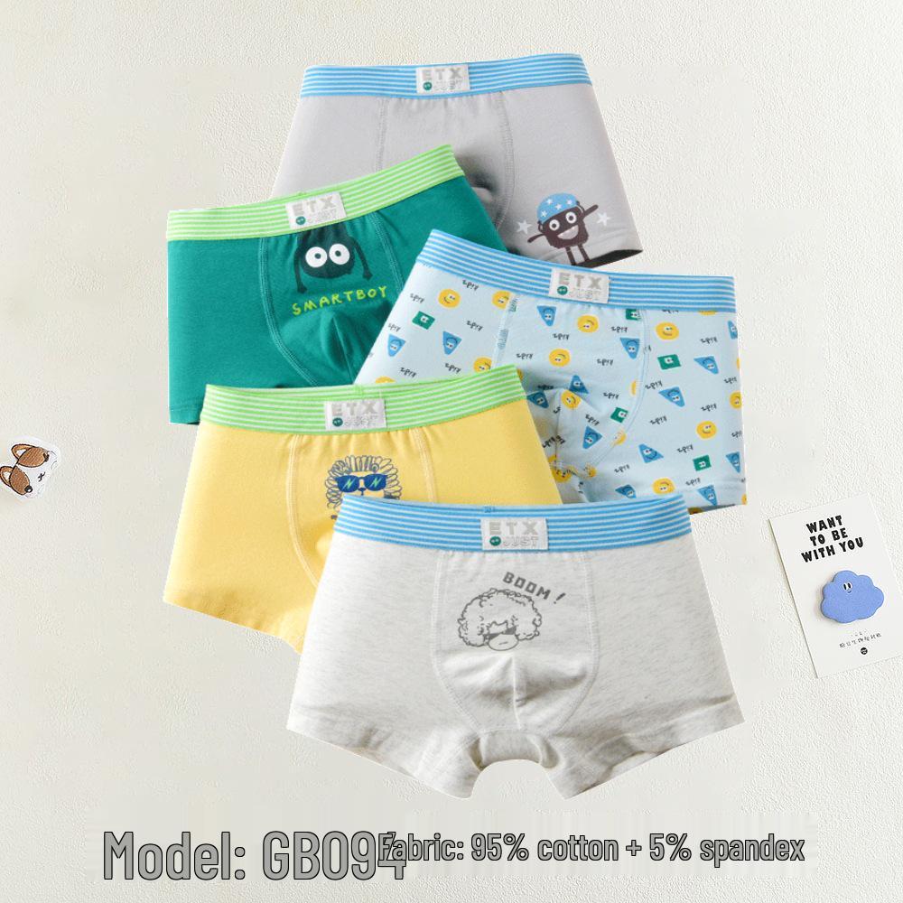 ETX Boys' Cotton Boxer Briefs - Mid-Waist Underwear for Children and Teens