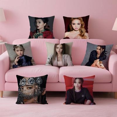 Popular Fashionable Chinese Singer JJolin Tsai Cushion Cover Pillow Case Soft Friendly Fabric  Concealed Zipper
