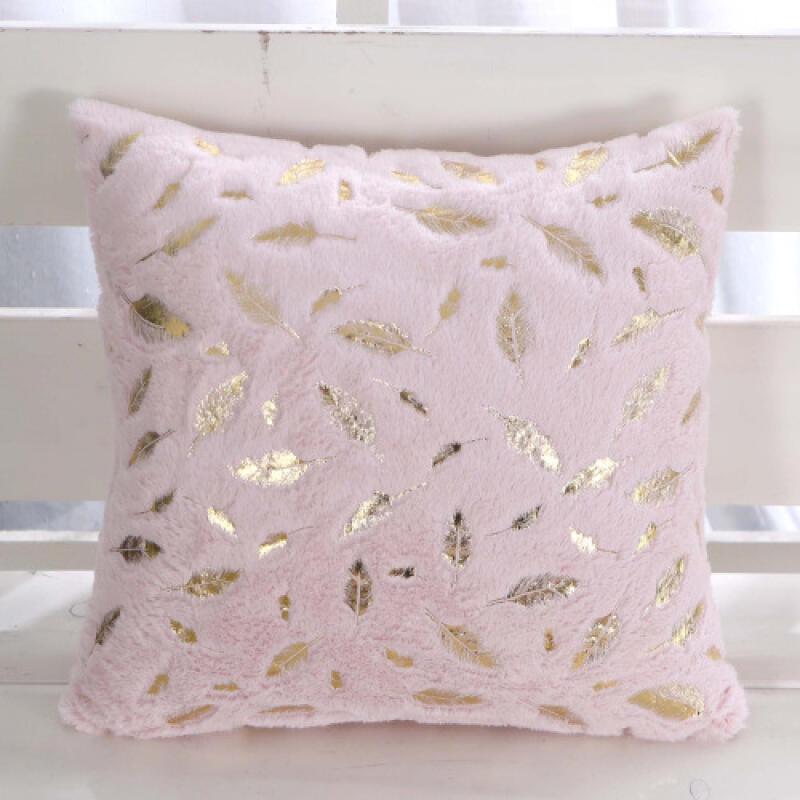 43X43Cm Cushion Cover Short Plush Gold Plated Throw Pillow Embedded Decoration Cushion Home Pillow Cover Coreless Single Pillow Cover