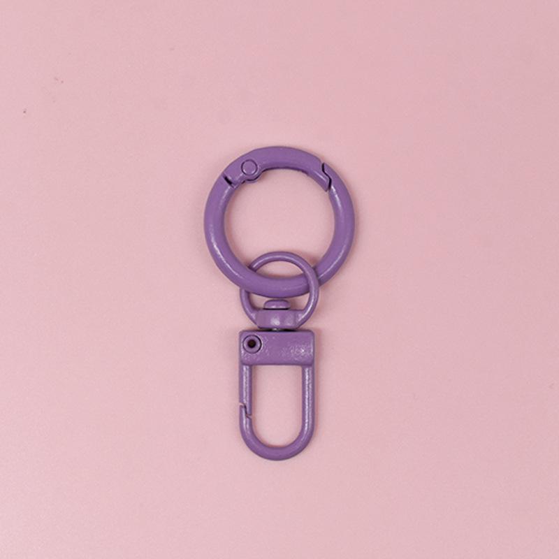 Colorful U-Shaped Metal Spring Buckle Keychain Accessory