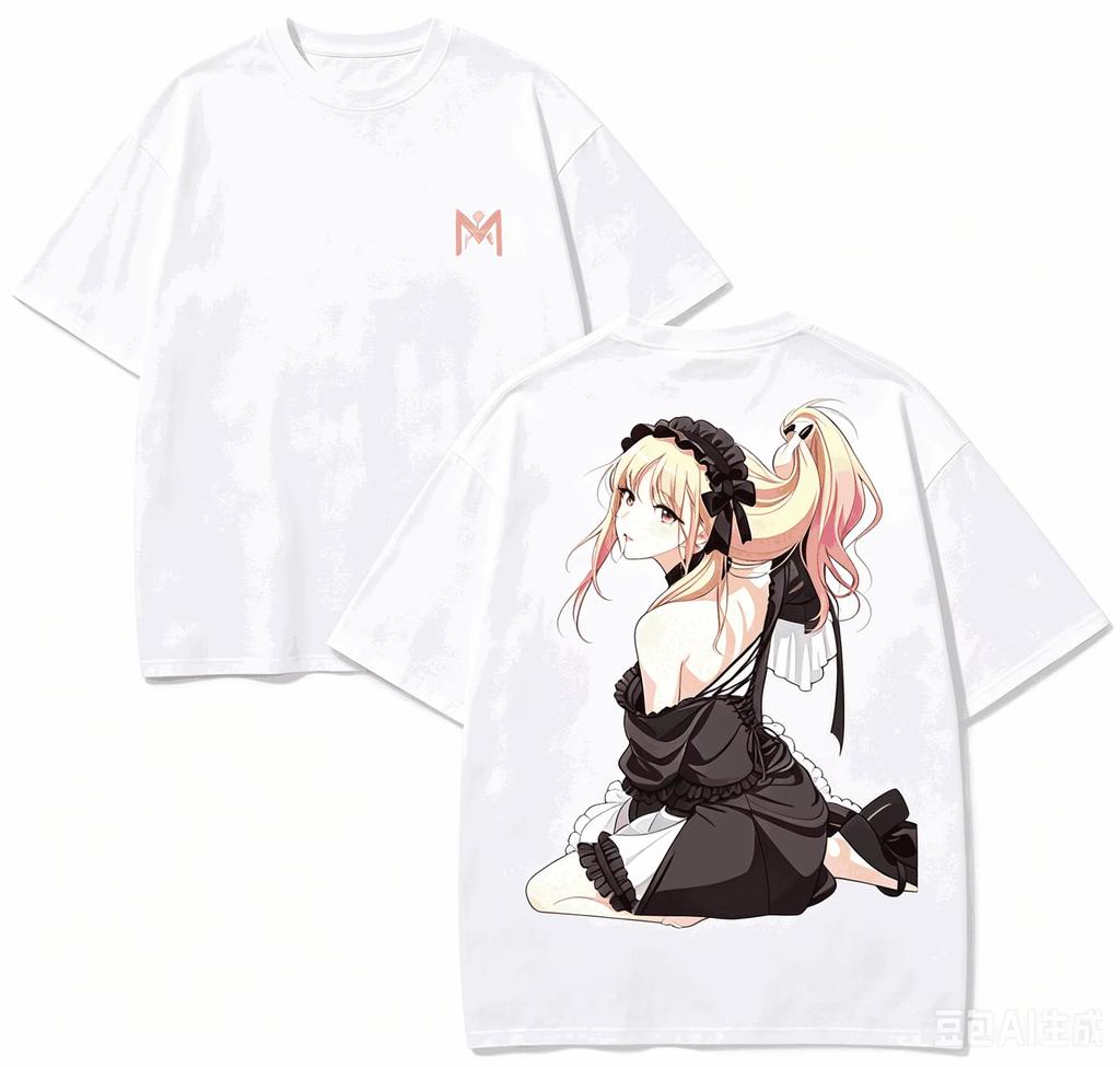 2026 My Dress-Up Darling Kitagawa Marin Cosplay Shizuku Printed White Loose Pure Cotton Casual Street Style Fan T-Shirt