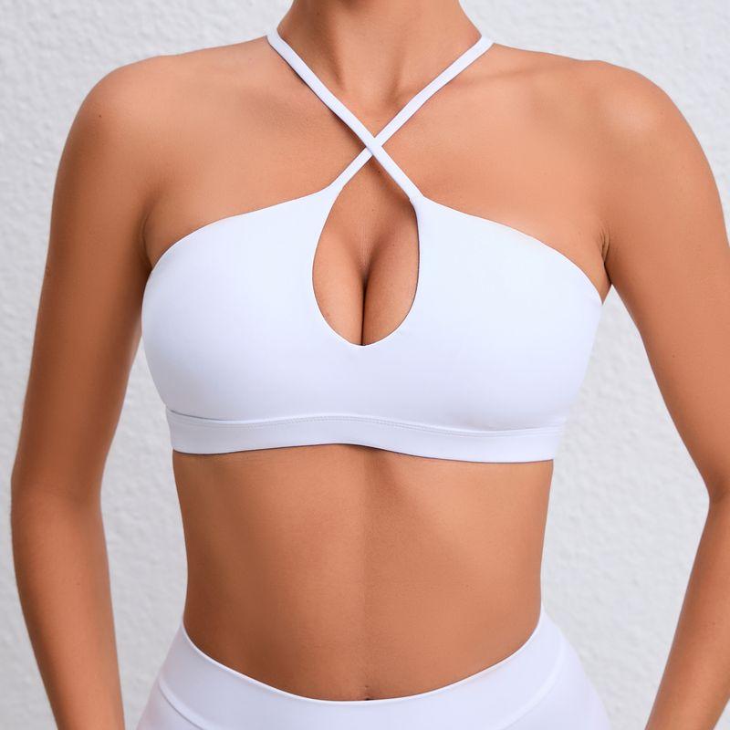 

Running Exercise Underwear Beauty Back Fitness Tops Yoga Clothes Women s Cross Quick-Drying Breathable Fashion Nude Feel Yoga Bra S White