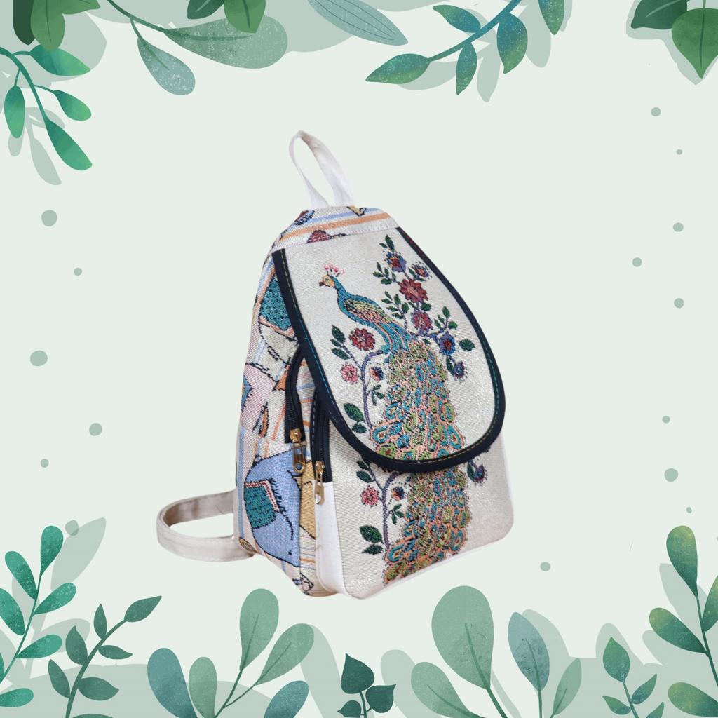 Backpack Embroidered Canvas Backpack for Women Cute Animal Floral Pattern Lightweight Travel Casual Backpack Small Daypack