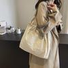Trendy handheld cloth bag women's large-capacity waterproof silk cloth embroidery tote bag personalized pattern lightweight shoulder bag