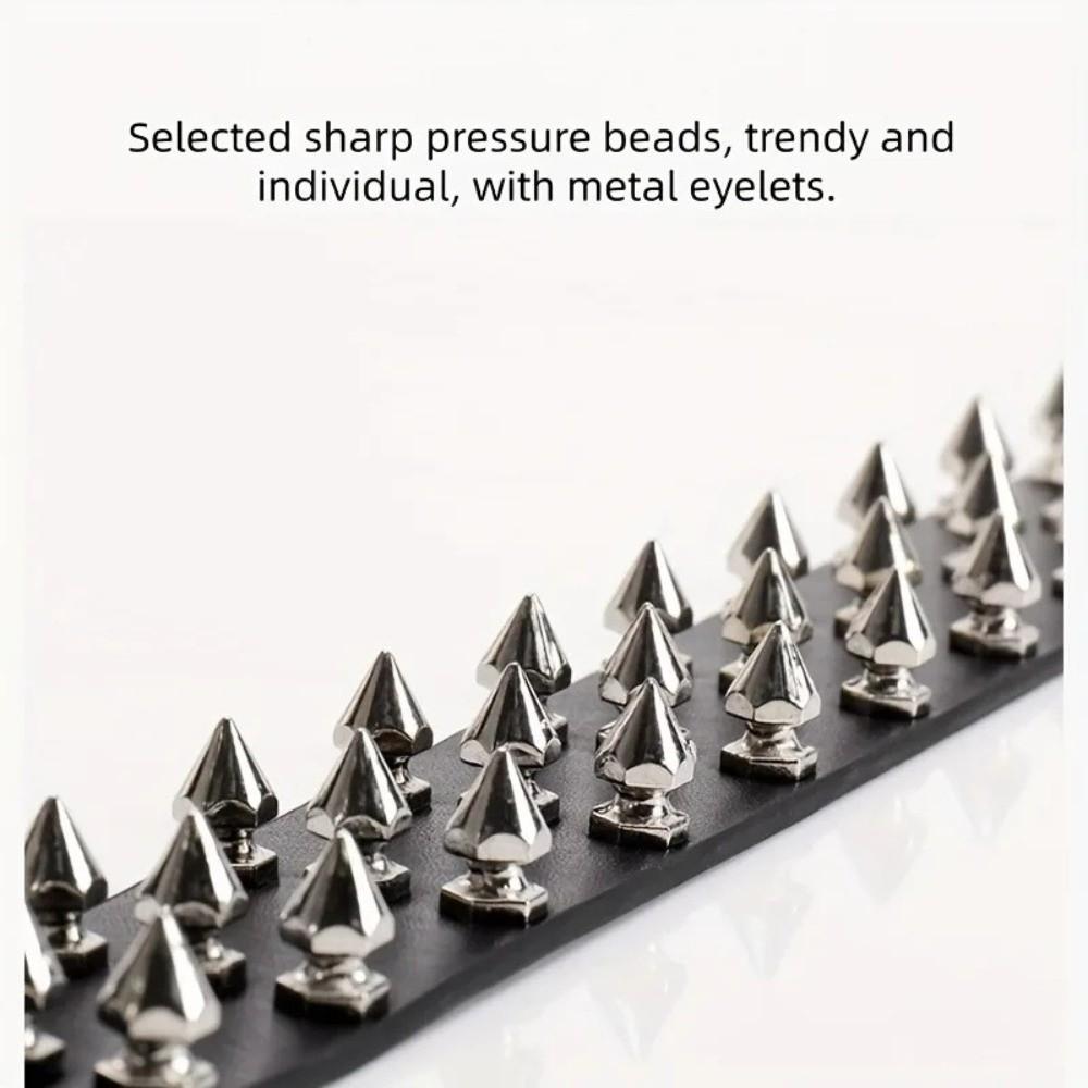 Goth Style Punk Belt Retro Needle Buckle Belt Fashion Rivet Belt  for Men and Women
