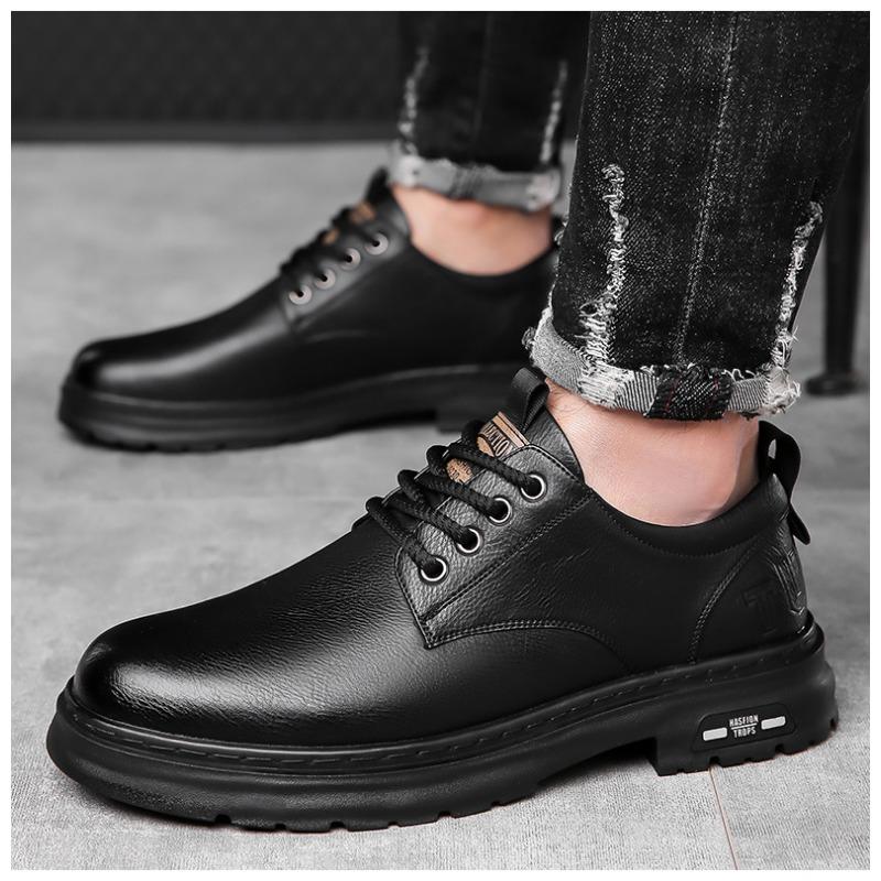 Men S Retro Casual Work Lace Up Leather Shoes For Men