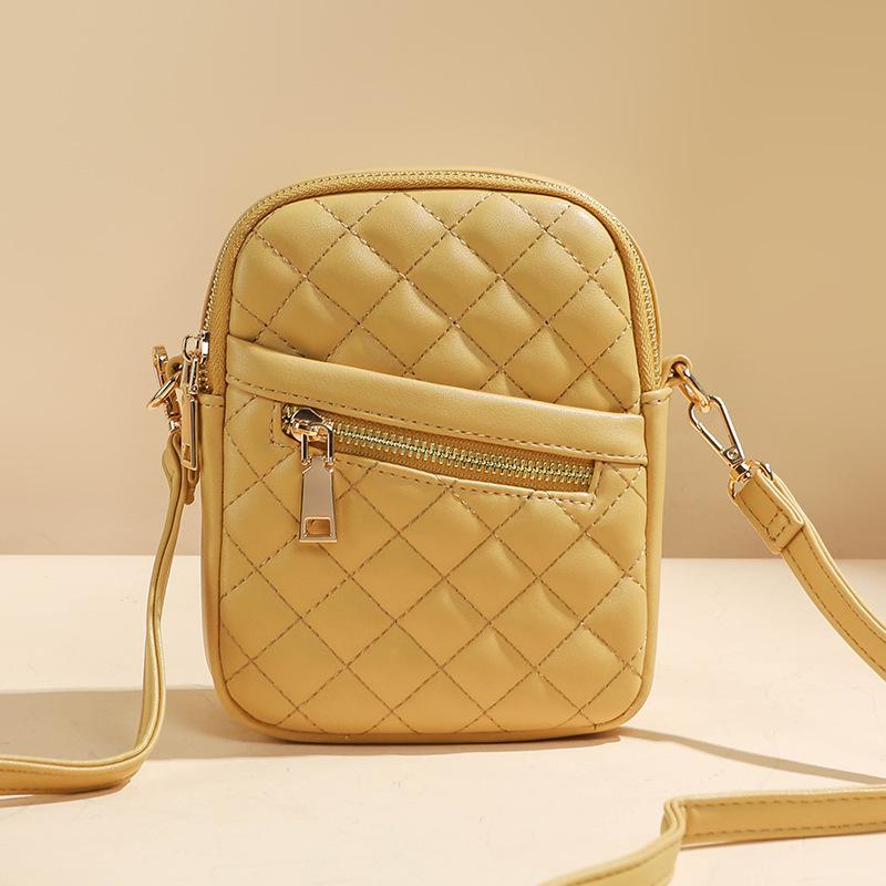 Fashion Women Small Square Bag Rhombic Lattice Mobile Phone Bag Versatile Portable Female Shoulder Bags Mini Small Crossbody Bag