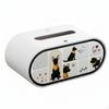Illuminated Tissue Box Decorative Panel Oval Hard Shelling Tabletop Holder for Desk,