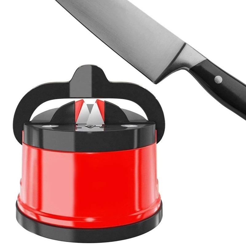Mini suction cup knife sharpener for home kitchens, tungsten steel double-sided whetstone, knife sharpener with suction cup positioning tool.