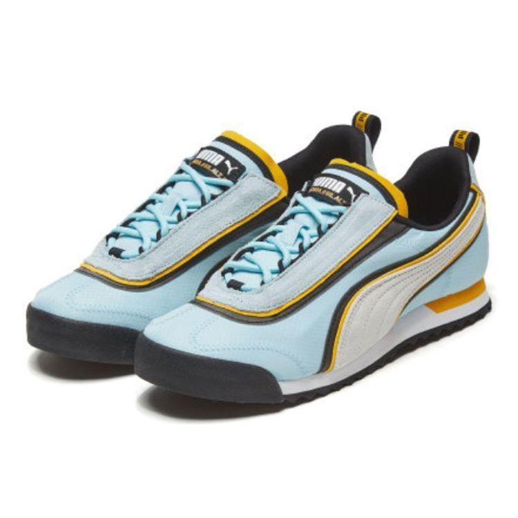 Puma Alt Leather Comfortable Versatile Shock Absorbing Durable Low Top Casual Shoes Unisex Casual Shoes Blue Gold 371688-03