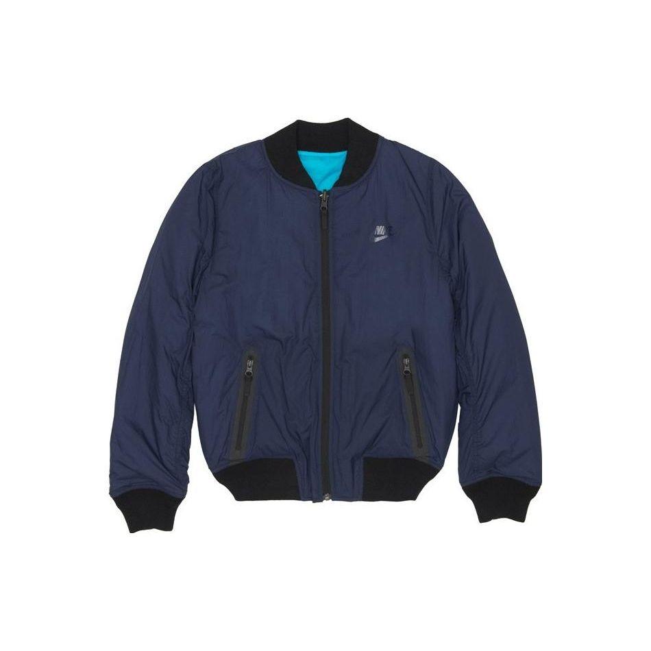 

Двусторонний бомбер Nike Lab Kim Jones с длинным рукавом, повседневные удобные дышащие мужские куртки, синий, небесно-голубой 826857-451