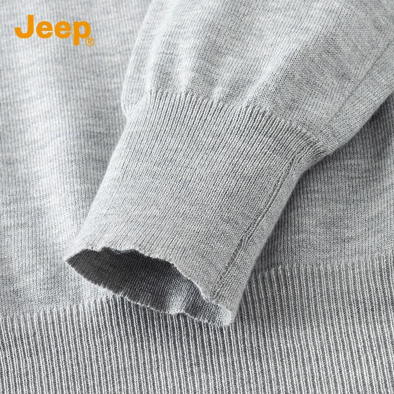 Jeep Men's Loose Fit Round Neck Knit Sweater