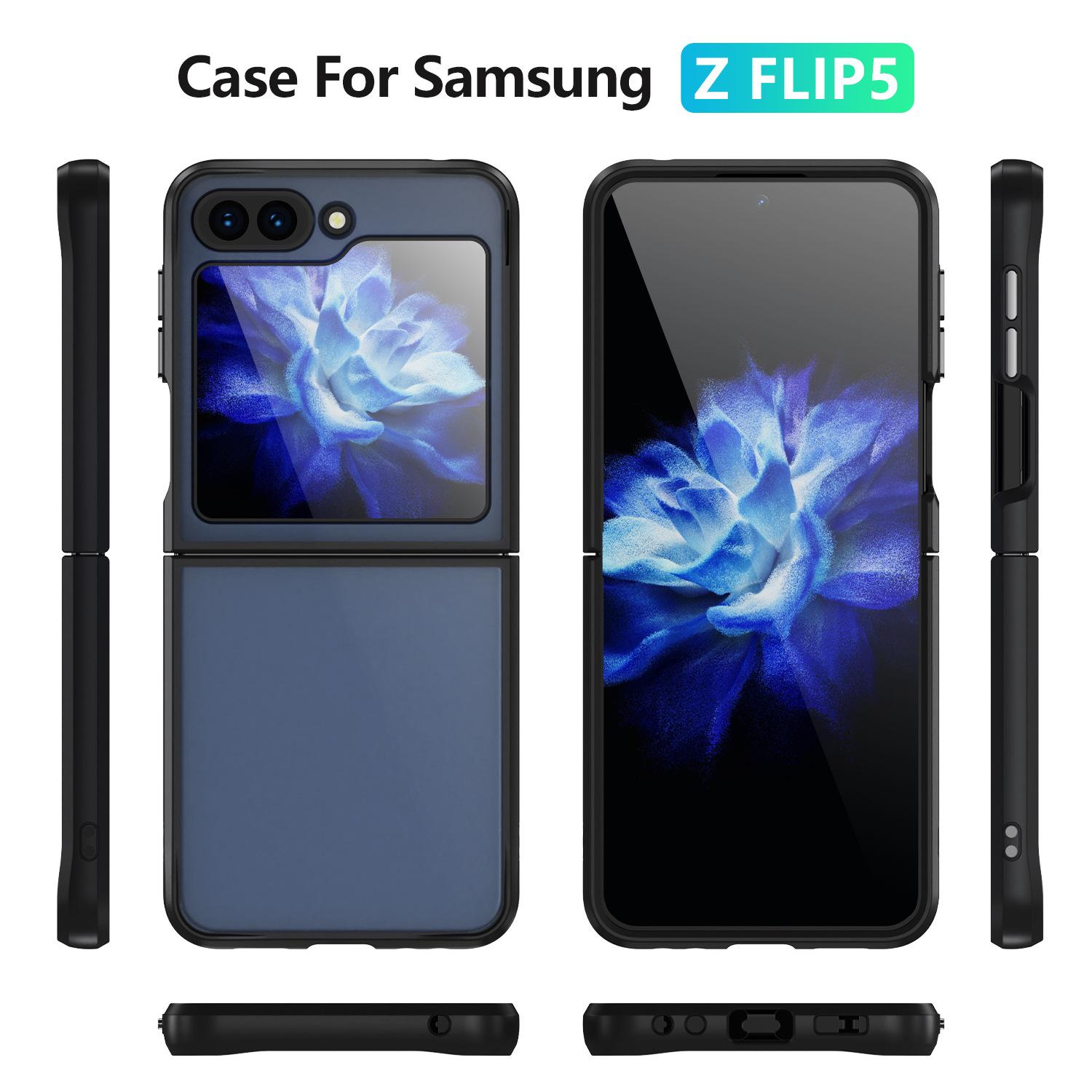 

For Samsung ZFLIP5 Crystal-clear Anti-fall TPU+PC Mobile Phone Case Plus Hard Anti-scratch Mobile Phone Case S20 FE