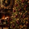 Soft Touch Decorative Balls 9Pcs Flocked Christmas Ball Ornaments, Burgundy Velvet with Gold Festive Garland Accents Embroidery, Hanging Tree