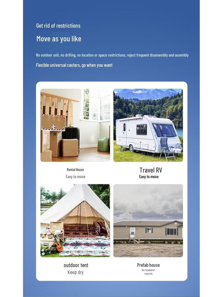 1900BTU Portable Outdoor Air Conditioner with Mosquito Net and Free Installation