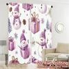 2pcs,Curtains Cute Snowmen Gifts Floral Chic Curtains Digital Printed Prints Light Filtering Curtains Decorations Ldeal for
