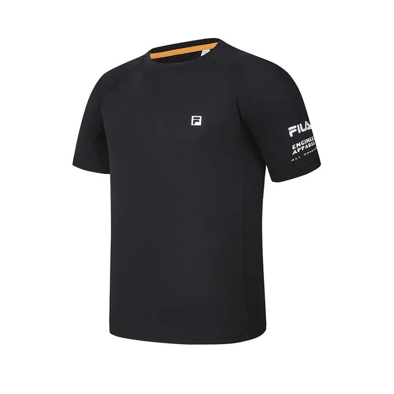 FILA T-Shirts Men's Black Crew Neck Thin Straight Fit (Unisex) T-Shirts A11M427115FBK
