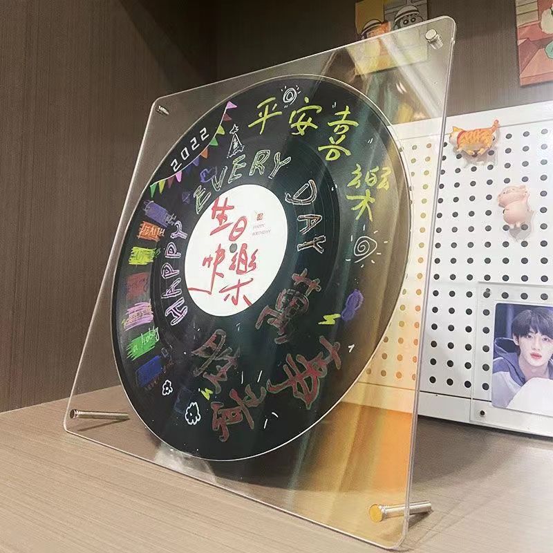Acrylic Vinyl Record Frame Display Stand High-Definition Acrylic Cd Disc Dustproof Storage 12-Inch Simulation Collection Rack