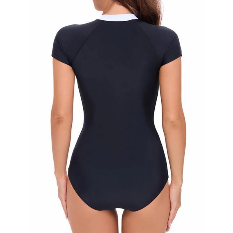 2025 Zipper One Piece Swimsuit Women Sexy Slim Swimwear Sporty Bathers Bathing Swimming Swim Suit Female Summer Beachwear XXL