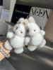 Cute Rabbit Real Mink Fur Key Chains Plush Bunny Toy Girls Schoolbag Charm Ornaments Women Car Keyrings Rearview Mirrors Pendant