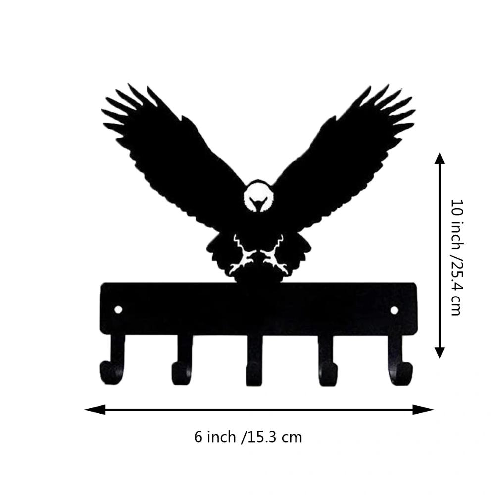 

Вешалка для ключей Eagle Bird - маленькая, шириной 6 дюймов, вешалка для украшения прихожей для дома чёрный