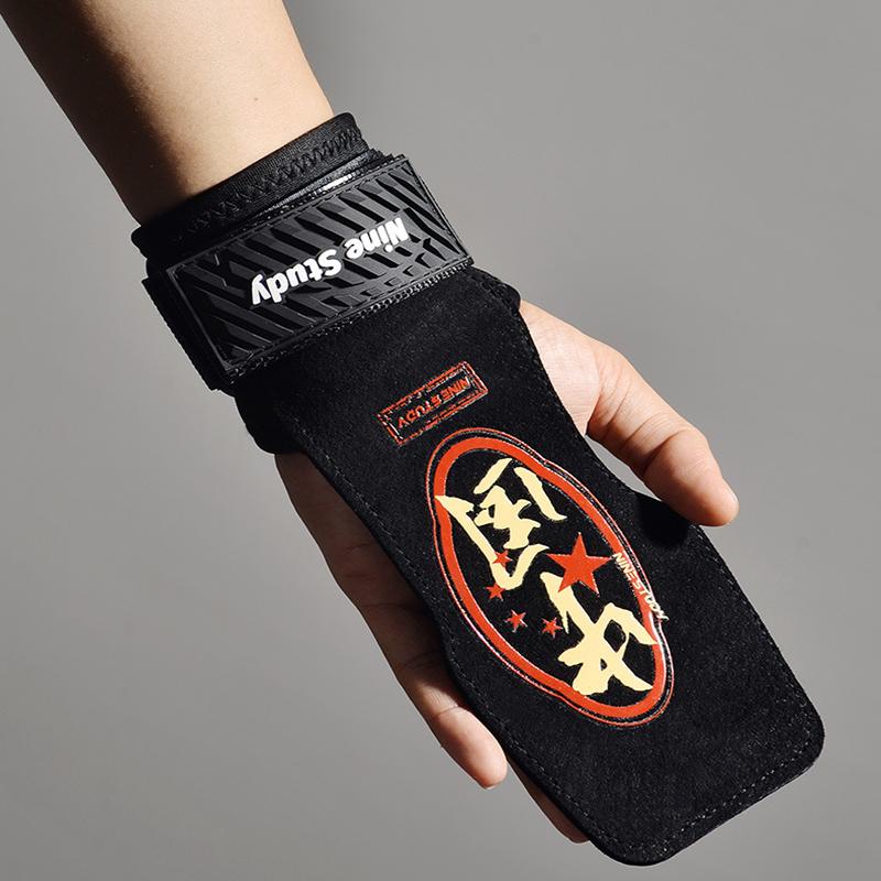 Leder-Fitnesshandschuhe, Griffe, rutschfeste Gewichtheber-Griffpolster, Kreuzheben, Workout, Fitness-Handschuhe, Klimmzüge, Armschiene, Schutz