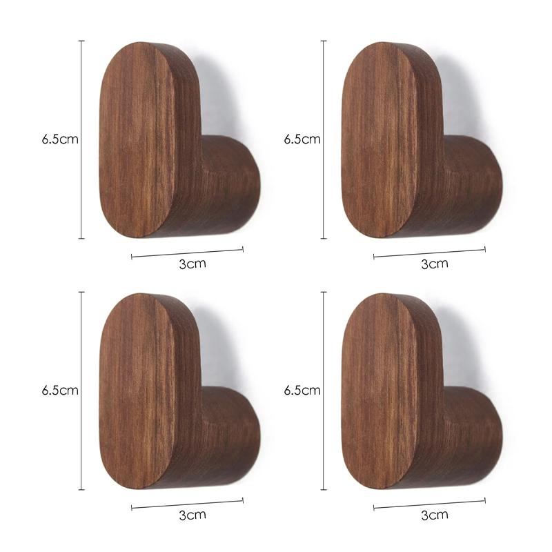 

4 шт. Деревянный крючок для ключей, декоративный держатель, вешалка для двери, настенная вешалка для одежды, многоцелевые аксессуары для кухни, ванной комнаты, гаджеты для хранения, организация