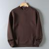Original Foreign Trade Autumn New Model Air Layer Fabric Comfortable Versatile Round Neck Pullover Solid Color Long Sleeve Base Sweatshirt for Men
