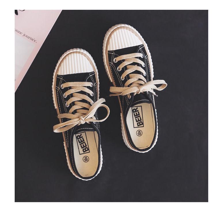 2024 Summer Women's Canvas Slip-On Low-Top Biscuit Half-Slippers